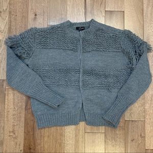 AQUA Fringed Cardigan Large